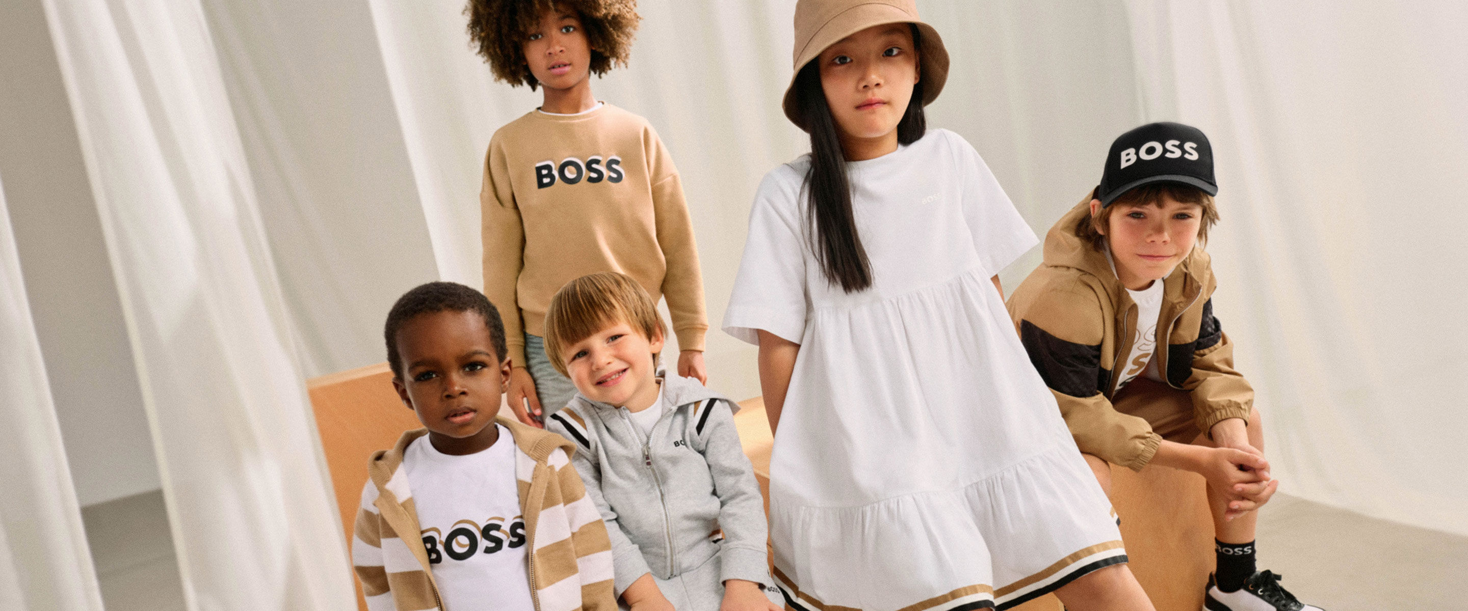 BOSS Kidswear logo-print colour-block cap - Blue
