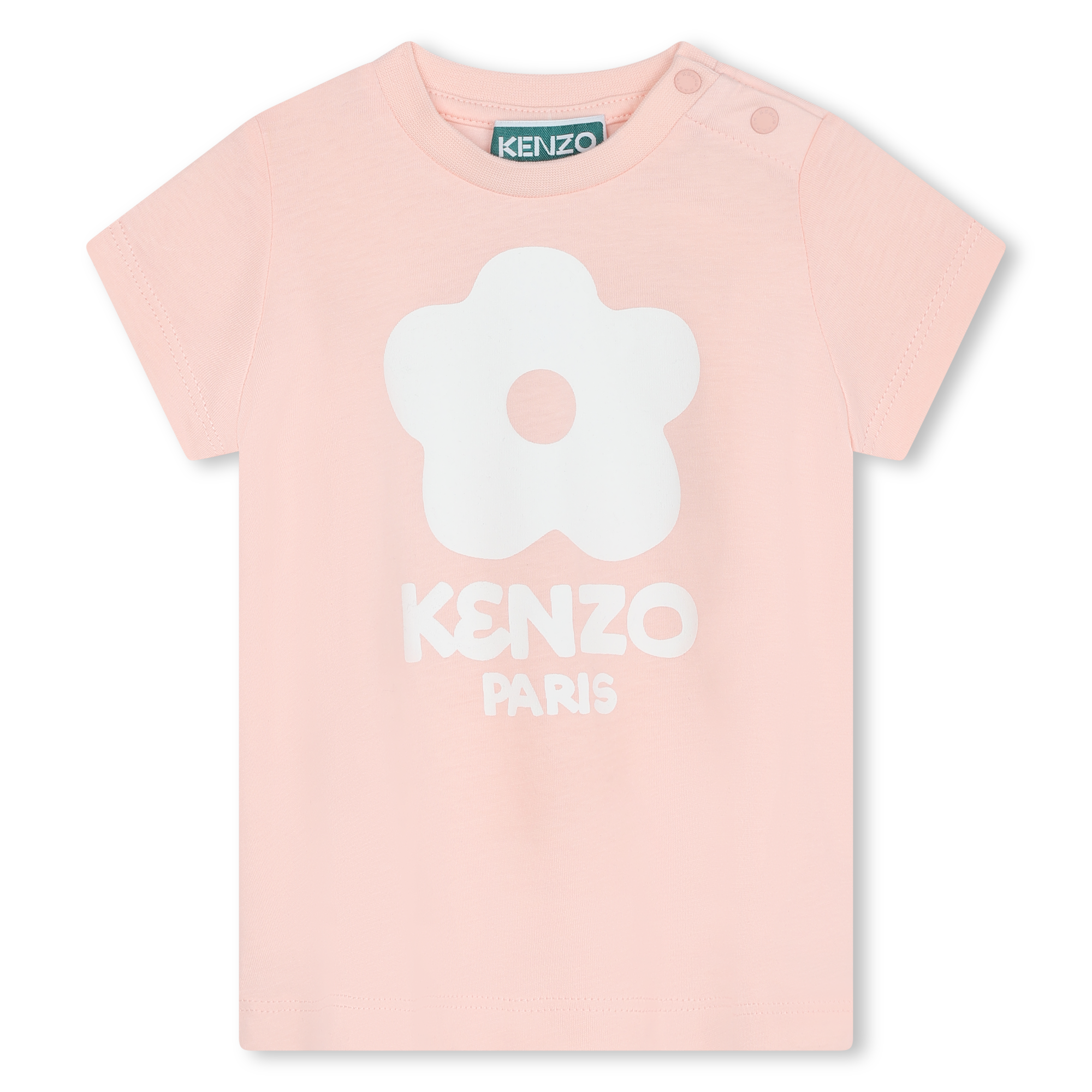 Kenzo Kids logo print cotton hoodie - Pink