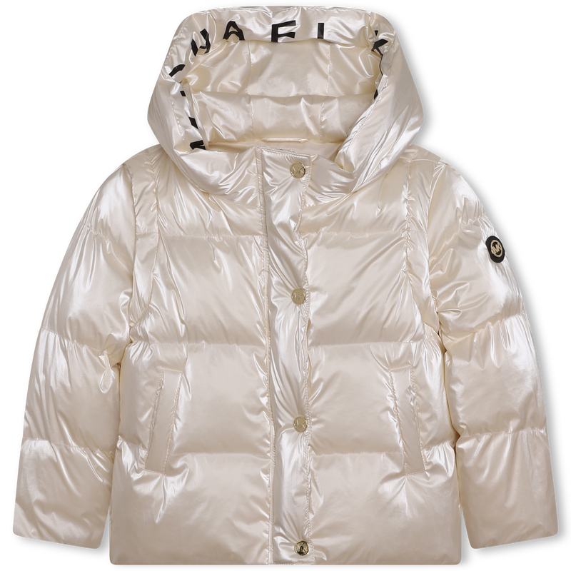 Puffer with removable sleeves