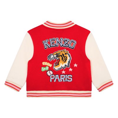 KENZO Logo Kids Dragon Embroidered Wool Blend Varsity Jacket