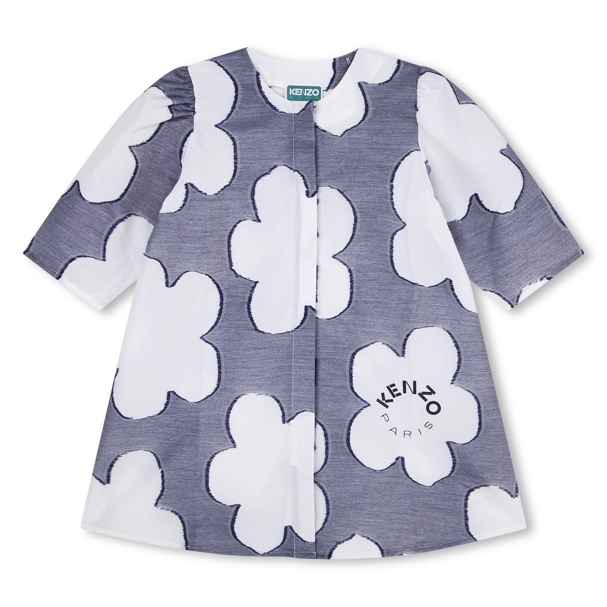 Kenzo Kids floral-print long-sleeved dress - White