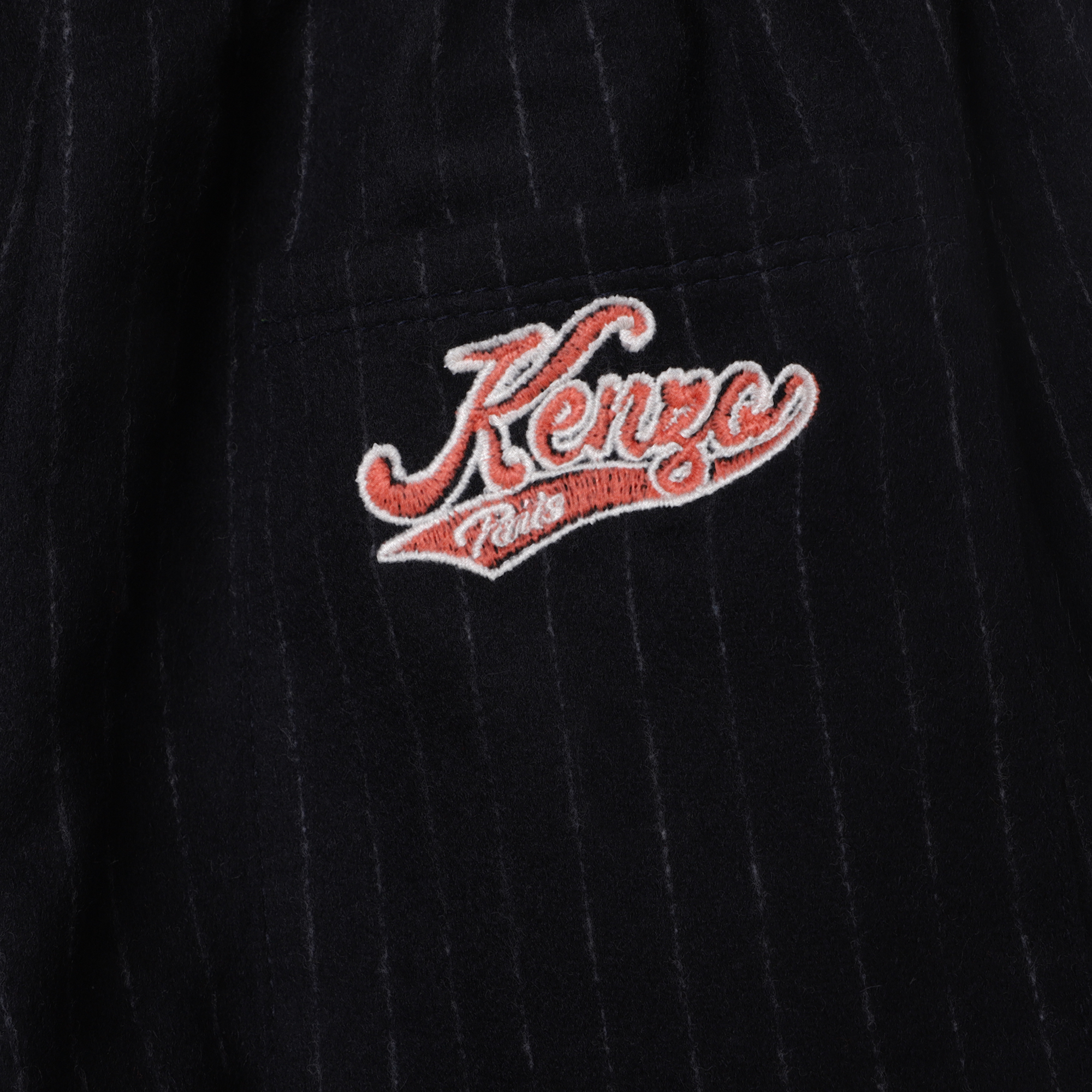Kenzo Kids logo-embroidered flannel blazer - Blue