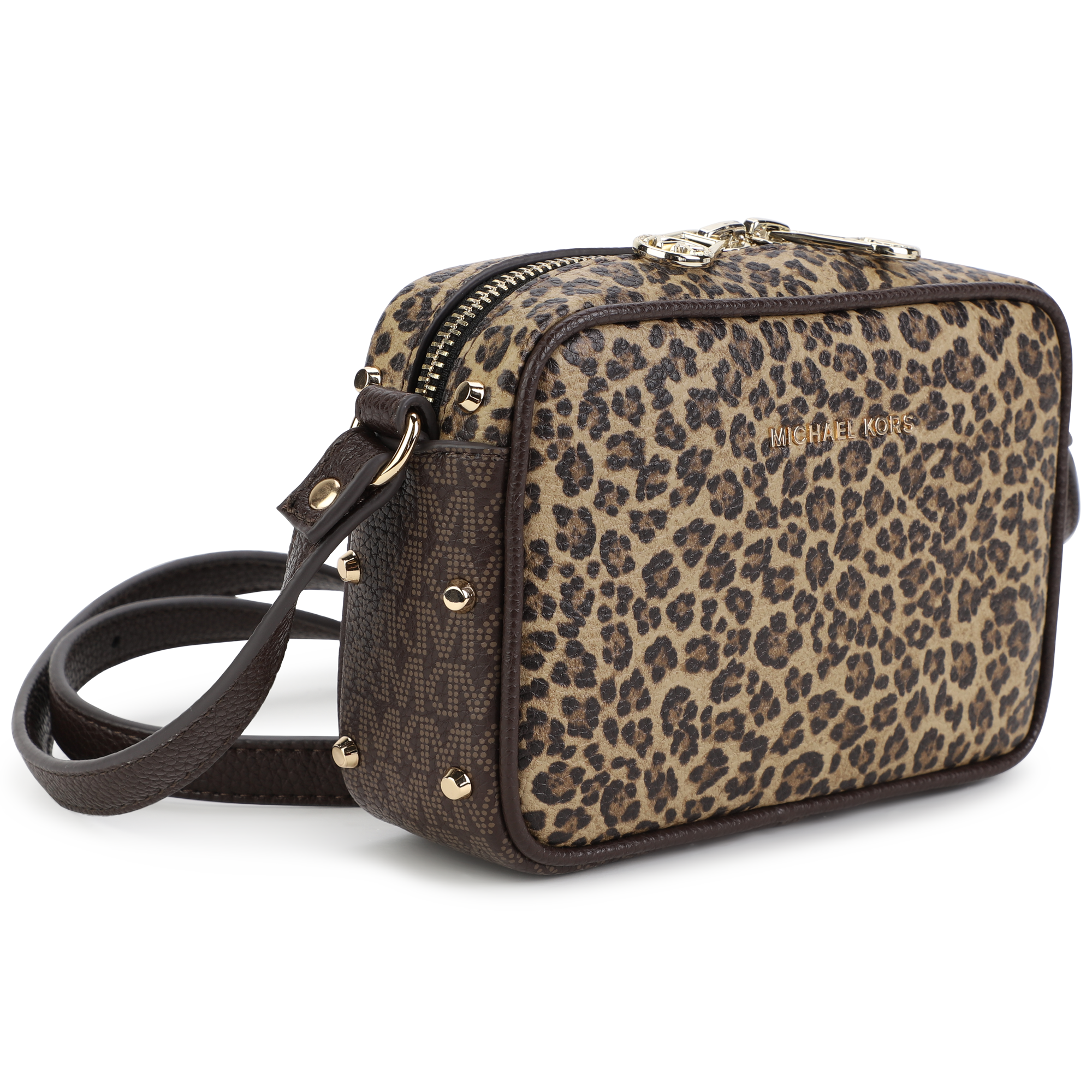 MICHAEL KORS Jet Set Animal Print Charm Small Chain Pouchette Shoulder Bag  | eBay