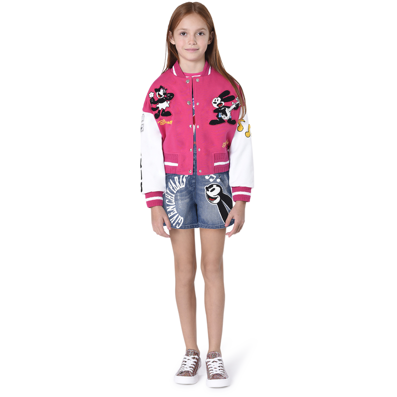 Givenchy Kids Girls Pink Oswald Disney Rabbit Varsity Jacket