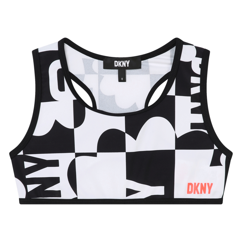 DKNY SPORT Womens Black Fitted Cropped Color Block Sleeveless